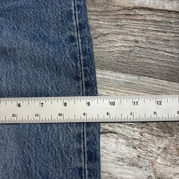Levis 501 Light Wash Blue Womens 26x24 Distressed Button Fly Denim Jeans Red Tab - Picture 10 of 12